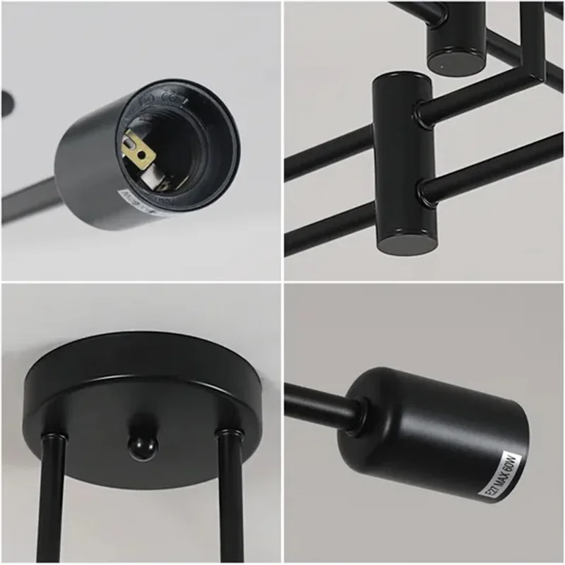 Plafonnier Moderne "Minimaliste" – Structure Noire Industrielle – Image 4