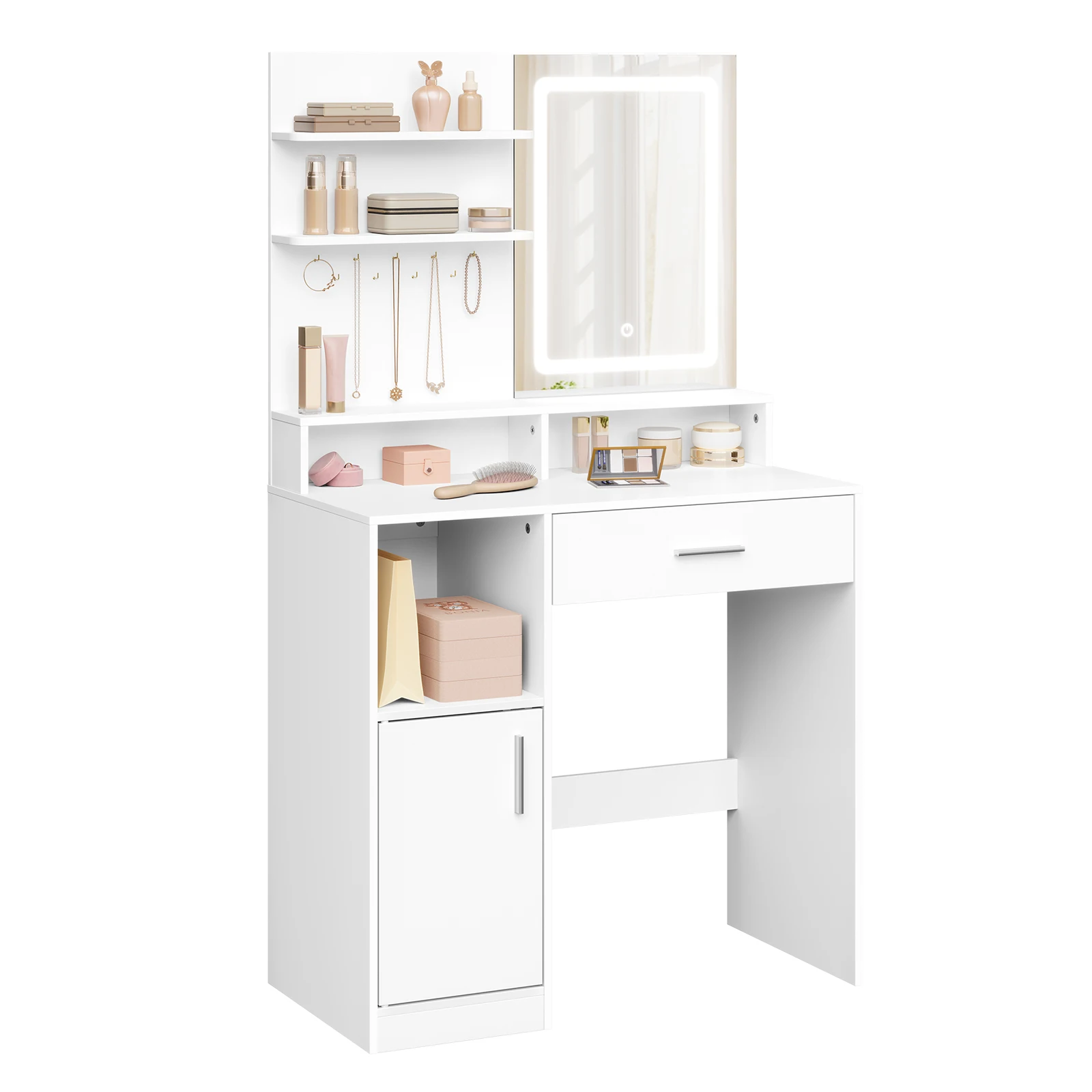 Coiffeuse Moderne "Éclat" avec Miroir LED et Rangement Intelligent – Image 2